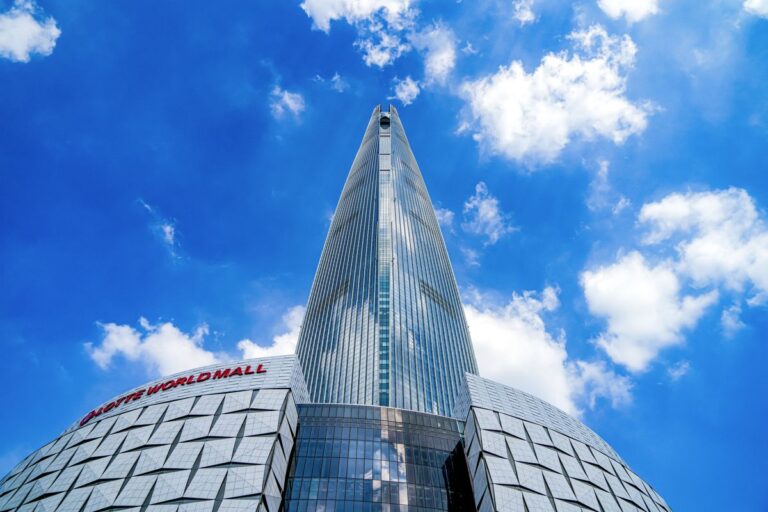 Lotte World Tower in Jamsil — the centrepiece of the best indoor places in Seoul summer, from luxury hotel to mega-mall